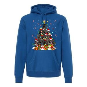 Cane Corso Dog Xmas Lighting Tree Santa Cane Corso Christmas Gift Premium Hoodie