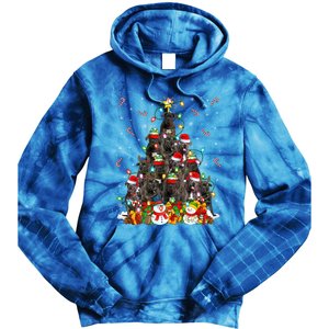 Cane Corso Dog Xmas Lighting Tree Santa Cane Corso Christmas Gift Tie Dye Hoodie