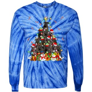 Cane Corso Dog Xmas Lighting Tree Santa Cane Corso Christmas Gift Tie-Dye Long Sleeve Shirt