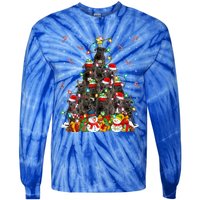 Cane Corso Dog Xmas Lighting Tree Santa Cane Corso Christmas Gift Tie-Dye Long Sleeve Shirt