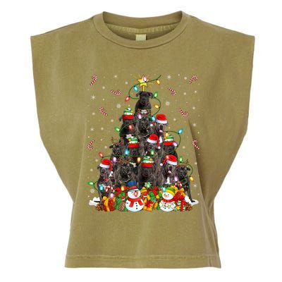 Cane Corso Dog Xmas Lighting Tree Santa Cane Corso Christmas Gift Garment-Dyed Women's Muscle Tee