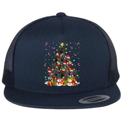 Cane Corso Dog Xmas Lighting Tree Santa Cane Corso Christmas Gift Flat Bill Trucker Hat