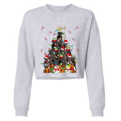 Cane Corso Dog Xmas Lighting Tree Santa Cane Corso Christmas Gift Cropped Pullover Crew