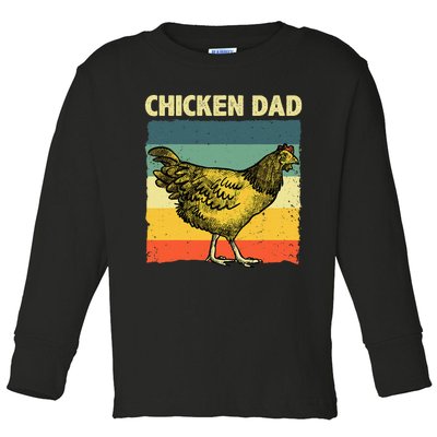 Cool Chicken Dad For Men Father Hen Chicken Farmer Whisperer Toddler Long Sleeve Shirt