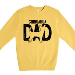 Cute Chihuahua Dog Dad Puppy Lover Father Gift Premium Crewneck Sweatshirt