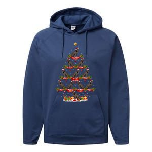 Cane Corso Dog Xmas Tree Lighting Cane Corso Christmas Tree Gift Performance Fleece Hoodie