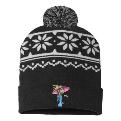 Calavera Catrina Dapper Skeleton Art USA-Made Snowflake Beanie