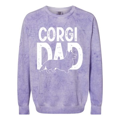 Cute Corgi Dog Dad Puppy Lover Father Funny Gift Colorblast Crewneck Sweatshirt