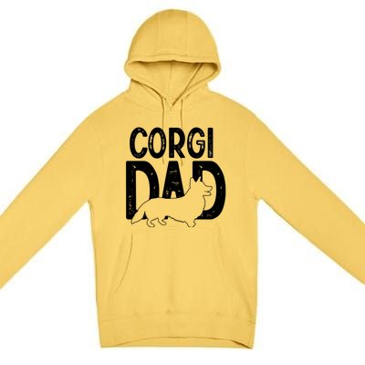 Cute Corgi Dog Dad Puppy Lover Father Funny Gift Premium Pullover Hoodie