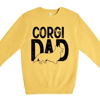 Cute Corgi Dog Dad Puppy Lover Father Funny Gift Premium Crewneck Sweatshirt