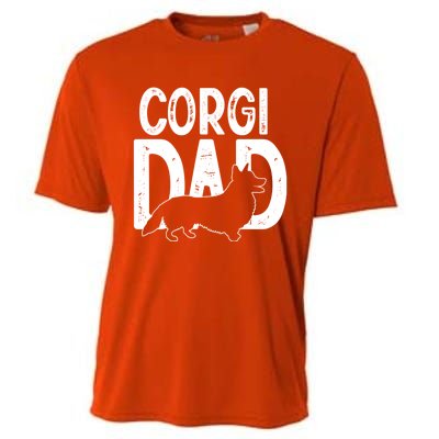 Cute Corgi Dog Dad Puppy Lover Father Funny Gift Cooling Performance Crew T-Shirt