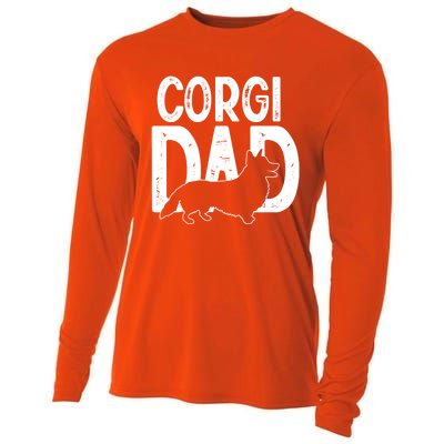 Cute Corgi Dog Dad Puppy Lover Father Funny Gift Cooling Performance Long Sleeve Crew