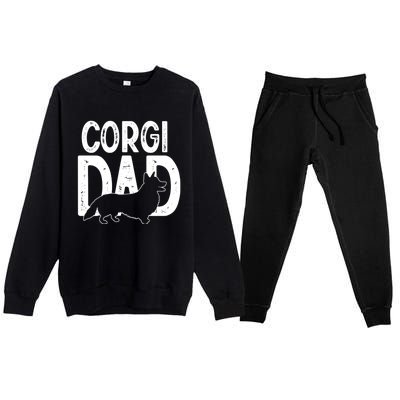 Cute Corgi Dog Dad Puppy Lover Father Funny Gift Premium Crewneck Sweatsuit Set