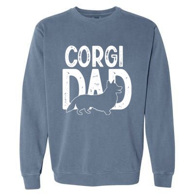 Cute Corgi Dog Dad Puppy Lover Father Funny Gift Garment-Dyed Sweatshirt