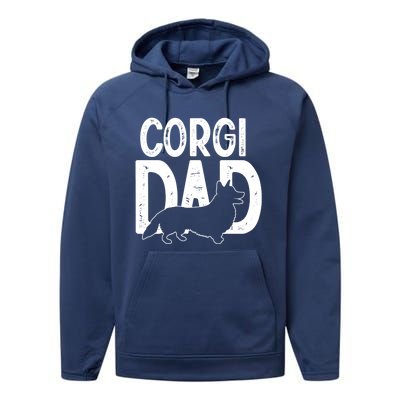 Cute Corgi Dog Dad Puppy Lover Father Funny Gift Performance Fleece Hoodie