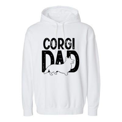 Cute Corgi Dog Dad Puppy Lover Father Funny Gift Garment-Dyed Fleece Hoodie