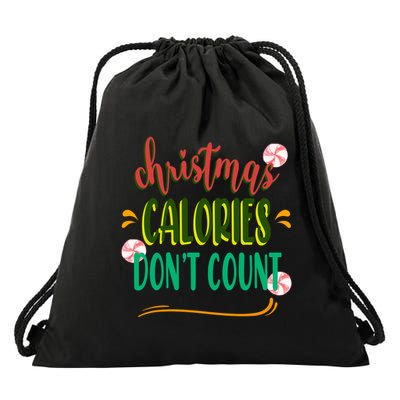Christmas Calories Dont Count Funny Drawstring Bag