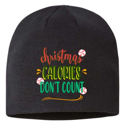 Christmas Calories Dont Count Funny Sustainable Beanie