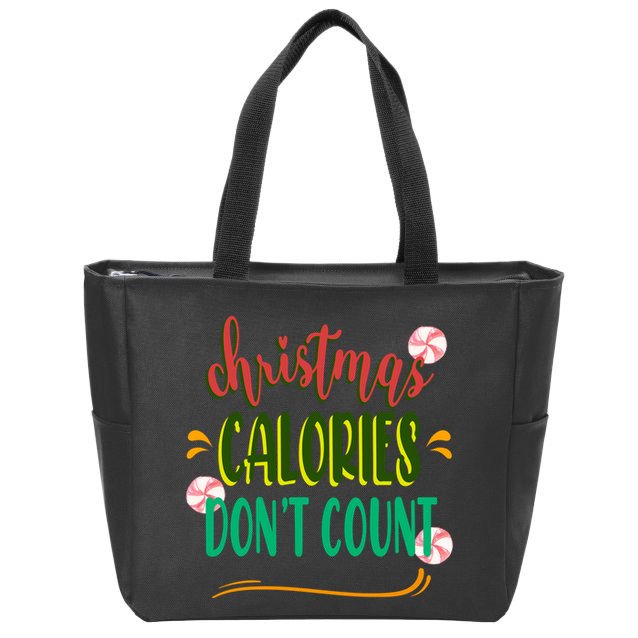 Christmas Calories Dont Count Funny Zip Tote Bag