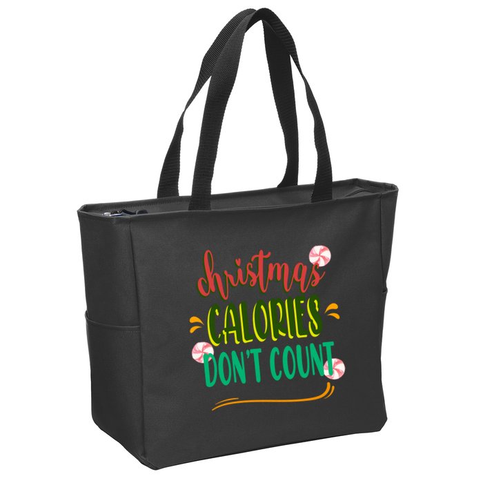 Christmas Calories Dont Count Funny Zip Tote Bag