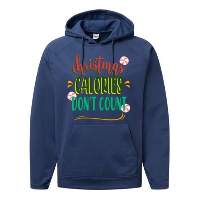 Christmas Calories Dont Count Funny Performance Fleece Hoodie