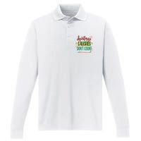 Christmas Calories Dont Count Funny Performance Long Sleeve Polo