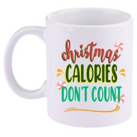 Christmas Calories Dont Count Funny 11oz C Handle Ceramic Mug
