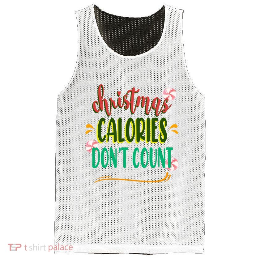 Christmas Calories Dont Count Funny Mesh Reversible Basketball Jersey Tank