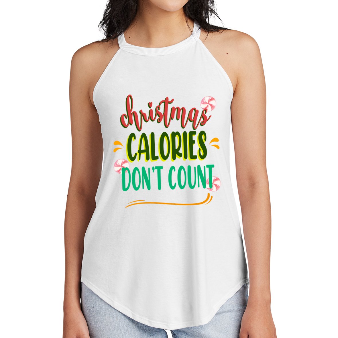 Christmas Calories Dont Count Funny Women's Perfect Tri Rocker Tank