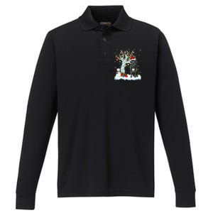 Cane Corso Dog Xmas Tree Lighting Santa Cane Corso Christmas Gift Performance Long Sleeve Polo