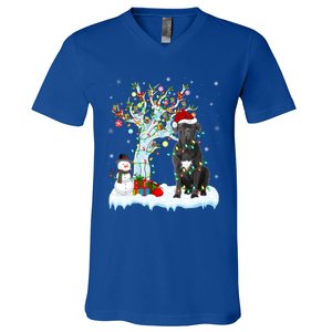 Cane Corso Dog Xmas Tree Lighting Santa Cane Corso Christmas Gift V-Neck T-Shirt