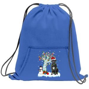 Cane Corso Dog Xmas Tree Lighting Santa Cane Corso Christmas Gift Sweatshirt Cinch Pack Bag