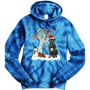 Cane Corso Dog Xmas Tree Lighting Santa Cane Corso Christmas Gift Tie Dye Hoodie