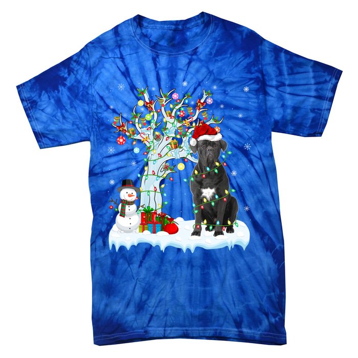 Cane Corso Dog Xmas Tree Lighting Santa Cane Corso Christmas Gift Tie-Dye T-Shirt