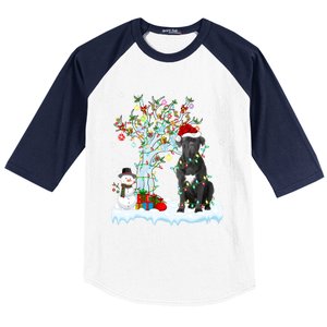 Cane Corso Dog Xmas Tree Lighting Santa Cane Corso Christmas Gift Baseball Sleeve Shirt