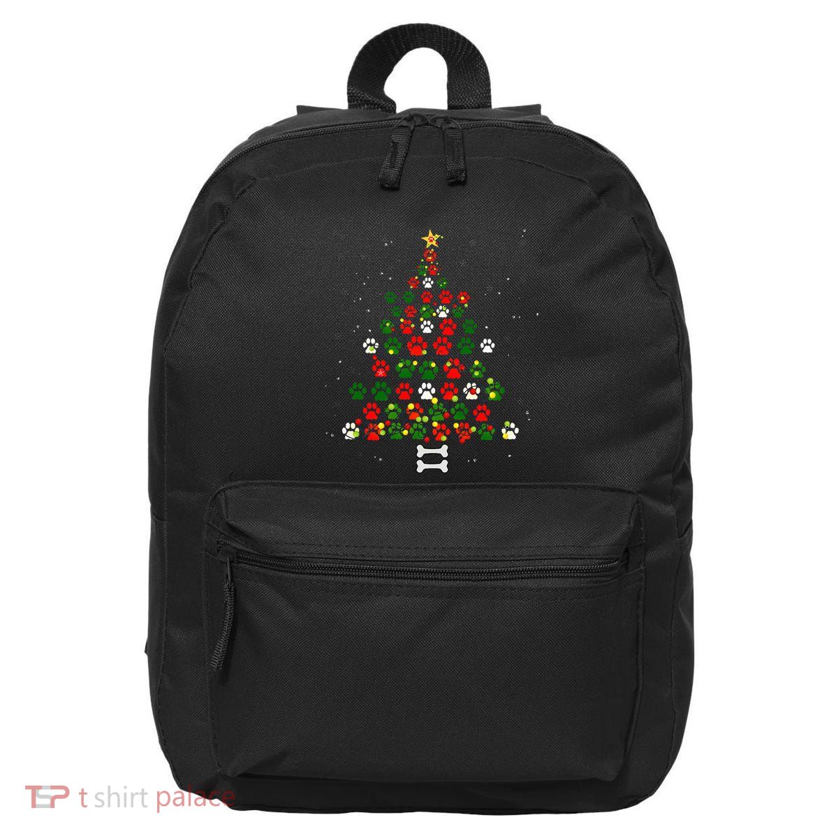 Christmas Cute Dog Paws Xmas Tree Funny Dog Puppy Owner 16 in Basic Backpack
