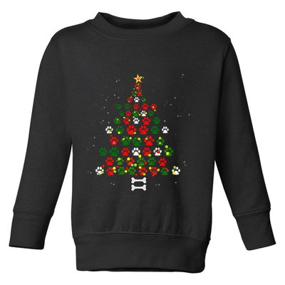 Christmas Cute Dog Paws Xmas Tree Funny Dog Puppy Owner Toddler Sweatshirt