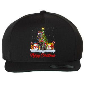 Cane Corso Dog Xmas Tree Lighting Santa Cane Corso Christmas Gift Wool Snapback Cap