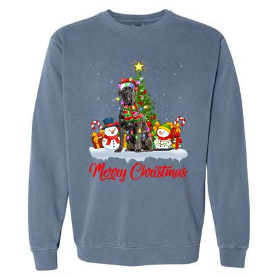 Cane Corso Dog Xmas Tree Lighting Santa Cane Corso Christmas Gift Garment-Dyed Sweatshirt