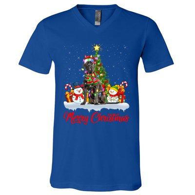 Cane Corso Dog Xmas Tree Lighting Santa Cane Corso Christmas Gift V-Neck T-Shirt