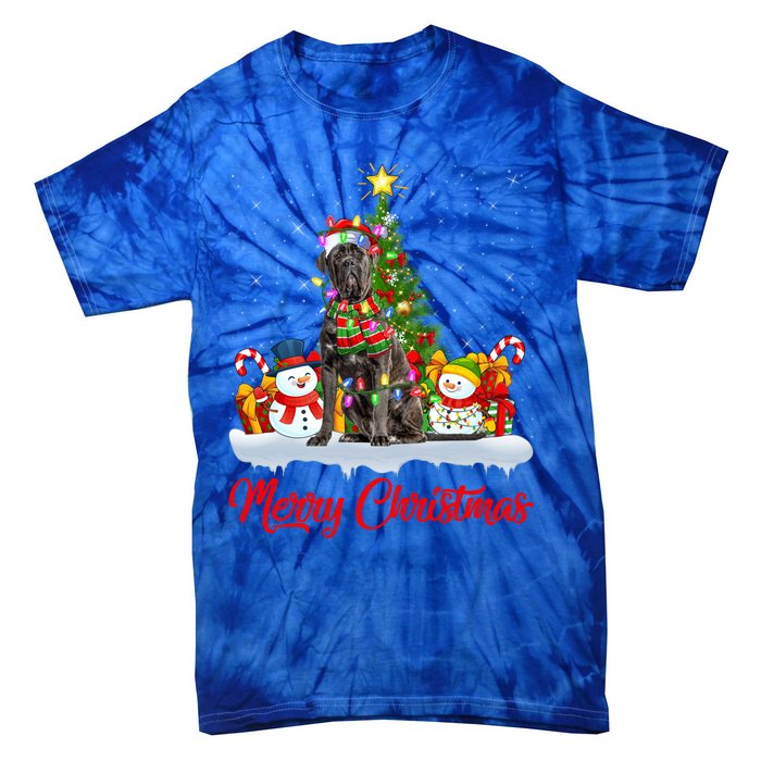 Cane Corso Dog Xmas Tree Lighting Santa Cane Corso Christmas Gift Tie-Dye T-Shirt