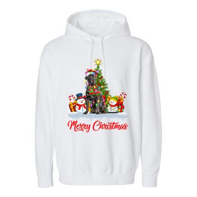 Cane Corso Dog Xmas Tree Lighting Santa Cane Corso Christmas Gift Garment-Dyed Fleece Hoodie