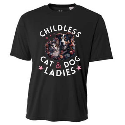 Childless Cat & Dog Ladies Voting For Kamala President 2024 Cooling Performance Crew T-Shirt