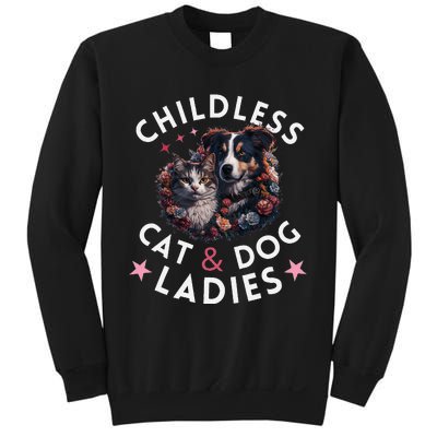 Childless Cat & Dog Ladies Voting For Kamala President 2024 Sweatshirt