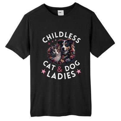 Childless Cat & Dog Ladies Voting For Kamala President 2024 Tall Fusion ChromaSoft Performance T-Shirt