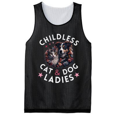 Childless Cat & Dog Ladies Voting For Kamala President 2024 Mesh Reversible Basketball Jersey Tank