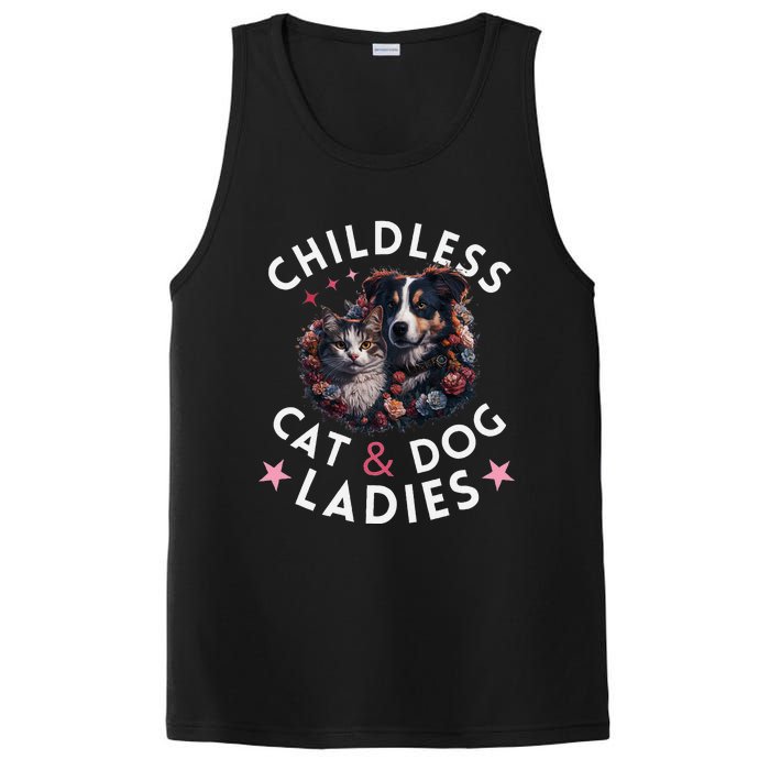 Childless Cat & Dog Ladies Voting For Kamala President 2024 PosiCharge Competitor Tank