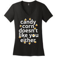 Candy Corn Doesn't Like You Either Women's V-Neck T-Shirt