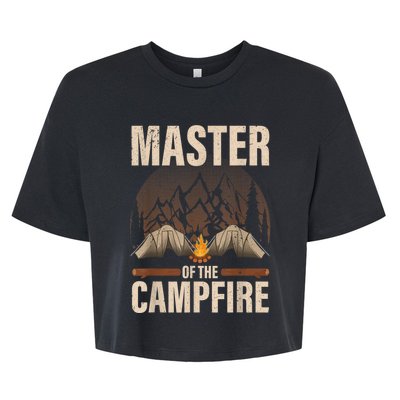 Cool Campfire Design For Men Women Camping Trailer Camper Bella+Canvas Jersey Crop Tee