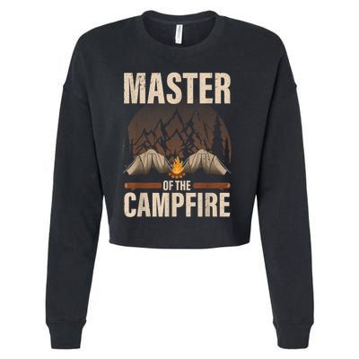 Cool Campfire Design For Men Women Camping Trailer Camper Cropped Pullover Crew